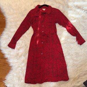 Red Patterned Women's Dress